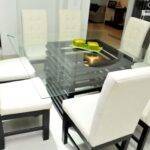Juego de comedor con mesa de vidrio