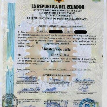 Titulo Maestro Taller